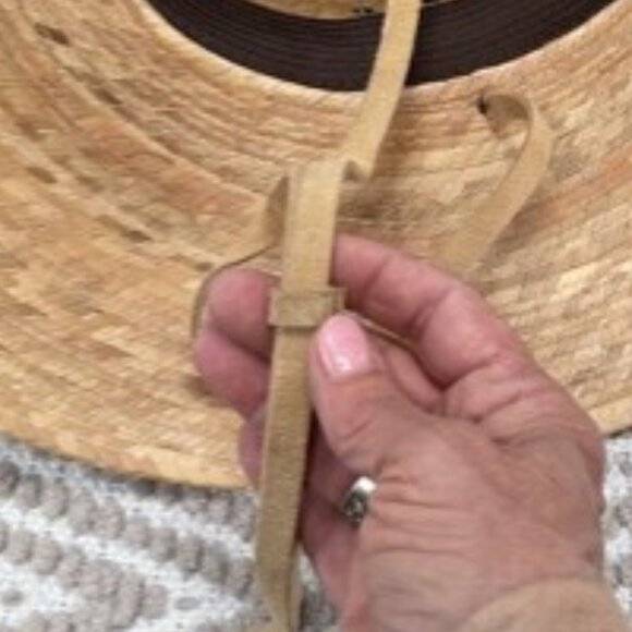 Mens/Unisex Natural Straw Sunhat with Wide 4 1/2" Brim (NWOT) - Picture 4 of 8